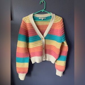 English Factory cozy rainbow sweater sz L